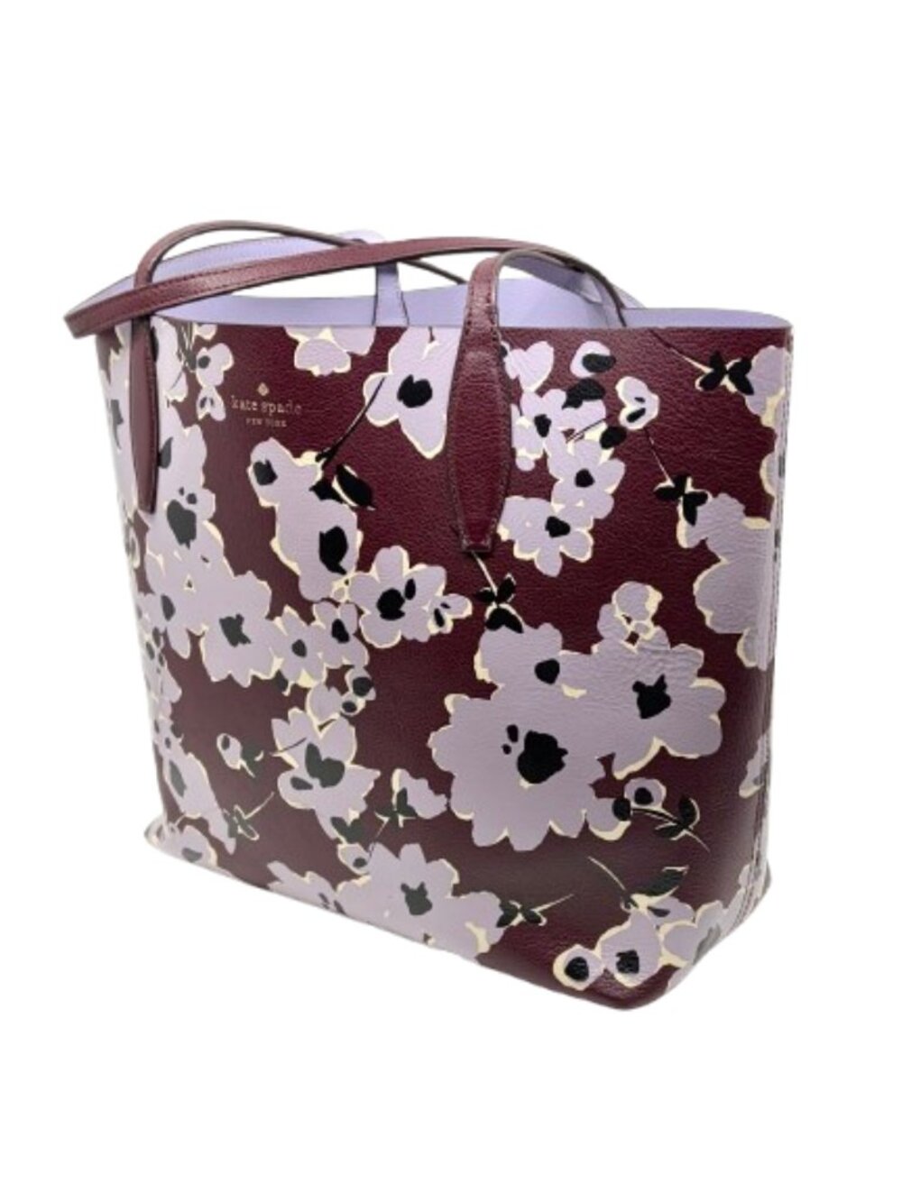 KATE SPADE~Arch Eva~Wildflower Bouquet REVERSIBLE EXTRA LARGE LEATHER TOTE BAG